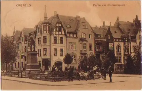 10725 Ak Krefeld Partie am Bismarckplatz 1908