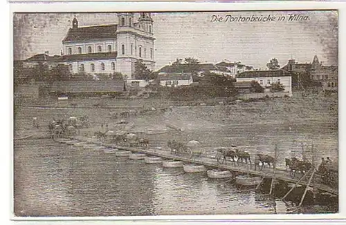 10703 Feldpost Ak Pontonbrücke in Vilnius 1918