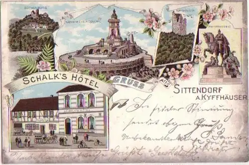 10696 Ak Lithographie Salutation de Sittendorf Hotel 1900