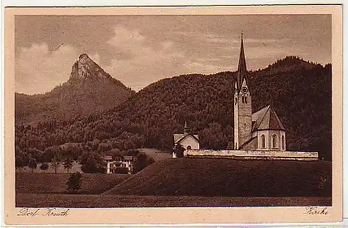 10682 Ak Dorf Kreuth Kirche um 1920