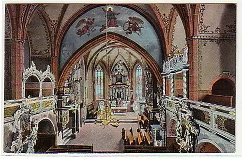 10680 Ak Schleiz Inneres der Bergkirche 1914