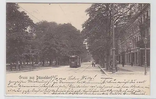 10671 Ak Gruß aus Düsseldorf Königsallee 1901
