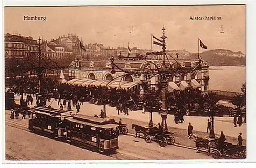 10652 Feldpost Ak Hamburg Alster Pavillon 1915