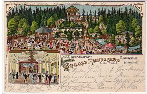 10648 Ak Lithographie restaurant forestier Gautzsch 1906