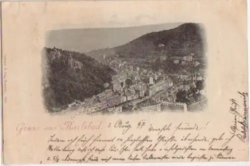 10633 Ak Salutation de Karlovy Vary Vue totale 1897