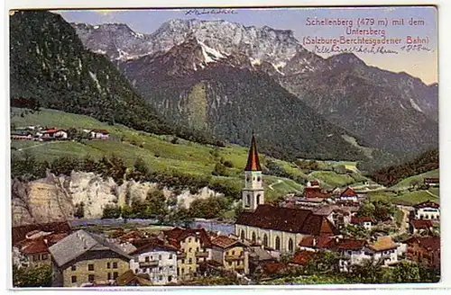 10609 Ak Schellenberg avec la montagne d'untersberg vers 1920