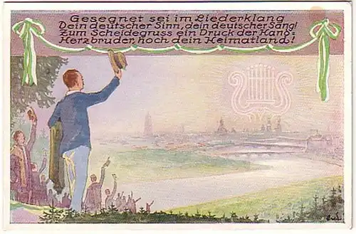 10608 Ak 1. Sächs. Fédération des chanteurs Fest Dresde 1925