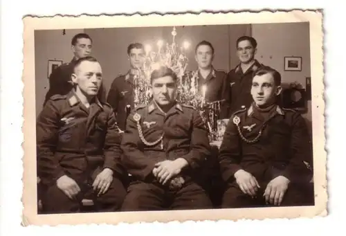 10606 Photographie originale soldats de l'armée de sécurité avec corde de tir 2e guerre mondiale