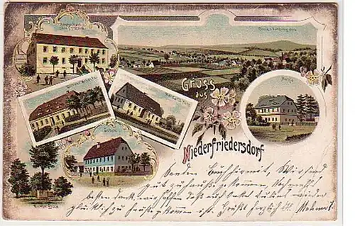 10582 Ak Lithographie Gruss de Niederfriedersdorf 1899