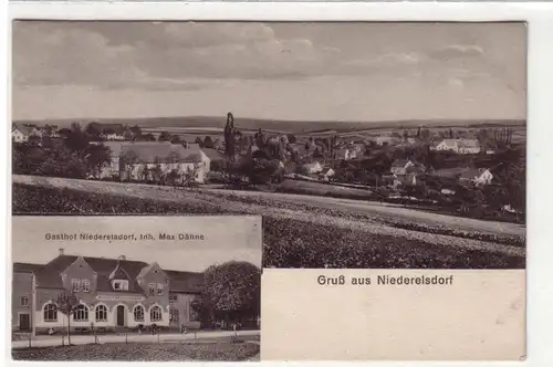10556 Ak Gruß aus Niederelsdorf Gasthof 1928