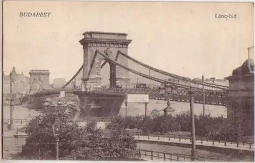10540 Poste de terrain Ak Budapest Lánc-hid Pont 1918