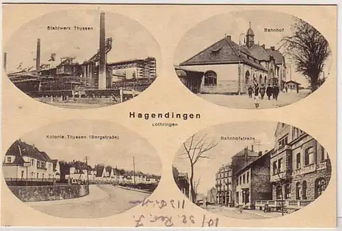 10535 Ak Hagendingen Gare de Lorraine, etc. 1915