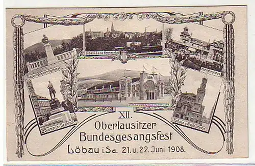 10533 Ak Löbau Oberlausitzer Bundesgesangsfest 1908