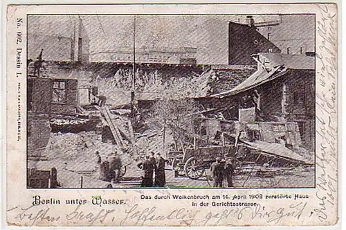 10528 Ak Berlin unter Wasser Gerichtsstrasse 1902