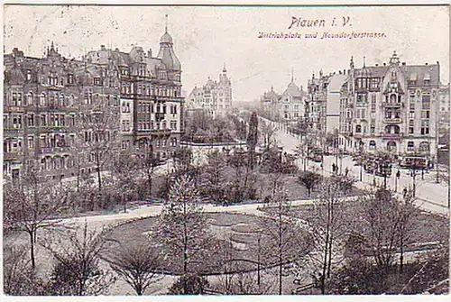 10512 Ak Plauen Dittrichsplatz & Neundorferstraße 1913