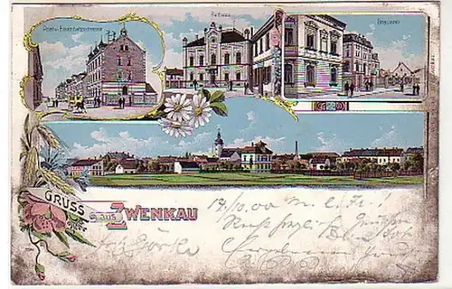 10509 Ak Lithographie Gruss aus Zwenkau Brauerei 1900
