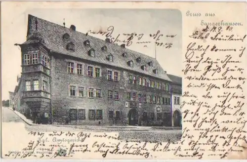 10493 Ak Gruss aus Sangerhausen kgl. Amtsgericht 1900