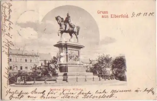 10485 Ak Salutation de Elberfeld Monument à l'empereur Guillaume I.