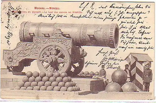 10463 Ak Moskau Zaren Kanone im Kreml 1903