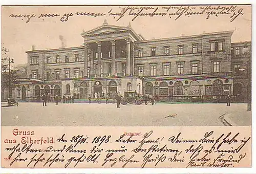 10452 Ak Gruss aus Elberfeld Bahnhof 1898