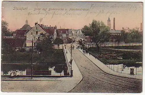 10446 Ak Stassfurt Bodebrücke et Fürstenstrasse 1910