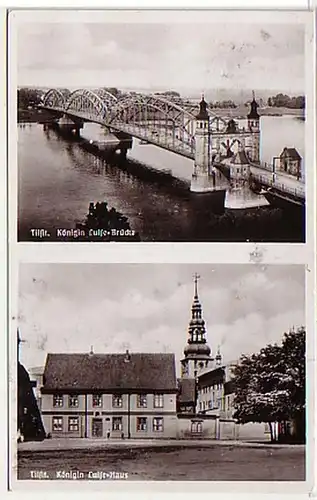 10418 Ak Tilsit Königin Luise Brücke usw. 1936