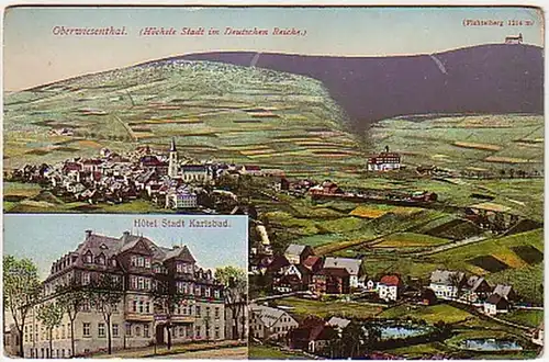 10407 Ak Oberwiesenthal Hotel Stadt Karlsbad 1925