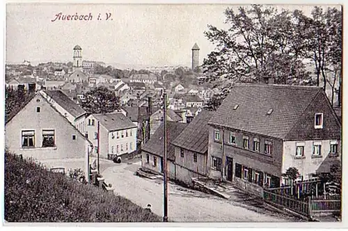 10401 Ak Auerbach im Vogtland Strassenansicht um 1910