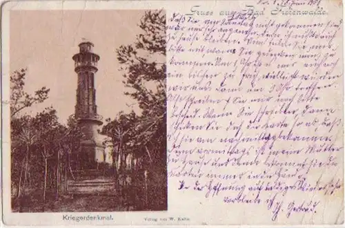 10392 Ak Gruß aus Bad Freienwalde Kriegerdenkmal 1901