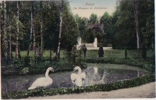 10357 Ak Polzin im Kurpark mit Liebesinsel um 1910