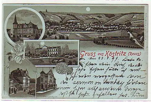 10335 Carte de la lune Salutation de Köstritz (Reuss) 1899