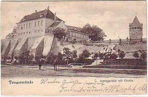 10334 Ak Tangermünde Amtsgericht mit Grotte 1906