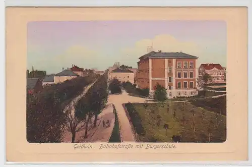 10327 Ak Geithain Bahnhofstraße avec école civique 1919