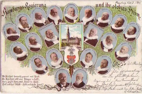 10311 Ak Hamburgs Regierung und ihr stolzes Heim 1901