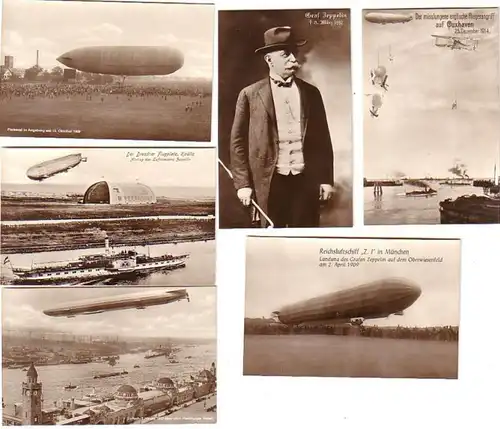 10295/6 Ak Aviateur Zeppelin, Parseval vers 1915