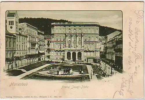 10280 Ak Marienbad Franz Josef Place vers 1900