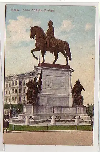 10269 Ak Stettin Kaiser Wilhelm Denkmal 1919