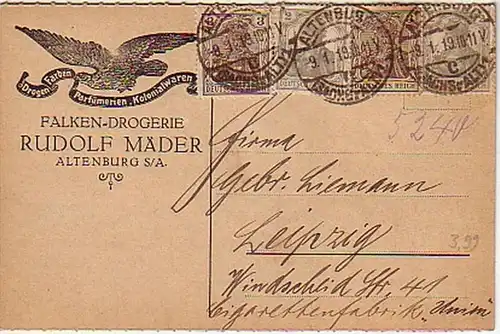 10264 Publicité Carte postale Falken Droguerie Altenburg 1919