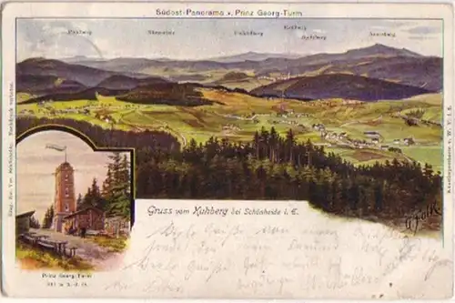 10252 Ak Salutation du Kuhberg près de Schönheide 1907