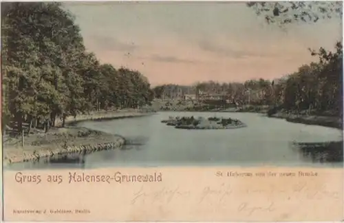 10249 Ak Gruss de Halensee Grunewald 1901