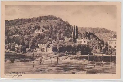 10248 Artiste Ak Ludwigshafen Partie maritime avec pension d'hôtel Zum Adler 1937