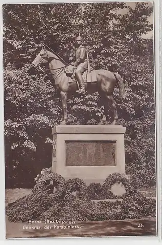 10223 Ak Borna (district de Leipzig) Monument des carabiniers vers 1930