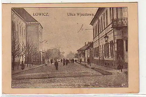 10193 Ak Lowicz (Lowitsch Polen) Ulica Wjazdowa um 1915