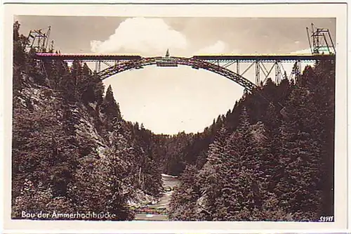 10186 Ak Bau der Ammerhochbrücke um 1940