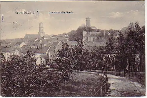 10160 Ak Auerbach dans le Vogtland Vue totale 1908