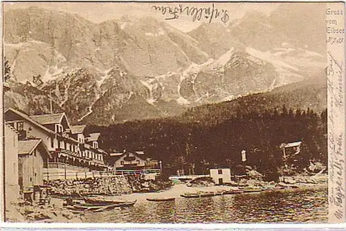 10136 Ak Gruß vom Eibsee Totalansicht 1903
