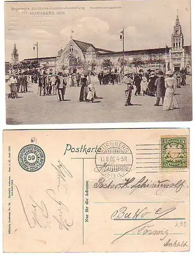 10124 Ak Jubilé des terres Exposition Nuremberg 1906