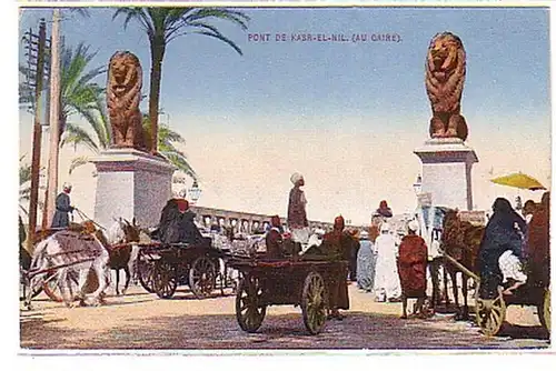 10097 Ak Kairo Pont de Kasr-el-Nil Ägypten um 1920