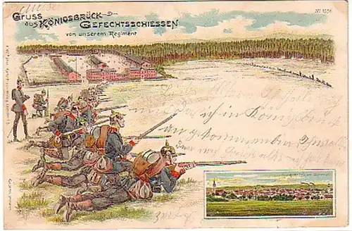10095 Ak Lithographie Salutation de Königsbrück 1899