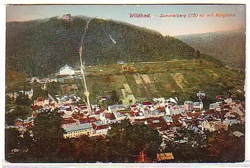 10069 Ak Wildbad Sommerberg mit Bergbahn um 1930